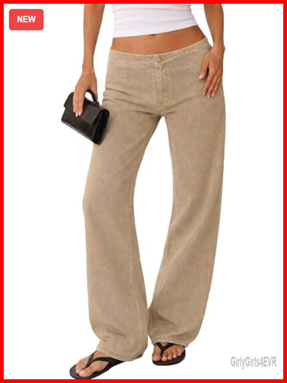 Low Rise Baggy Wide Leg Jeans Clean Waistline Relaxed Fit Y2K